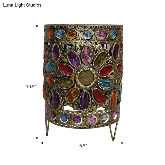 1-Head Brass Nightstand Light For Traditional Living Room Décor