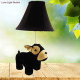 1-Head Cartoon Animal Desk Lamp For Kids Bedroom - Soft Fabric Reading Light