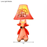 1-Head Cartoon Animal Desk Lamp For Kids Bedroom - Soft Fabric Reading Light