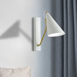 1-Head Conical Wall Mount Light For Bedroom Black/White Finish White