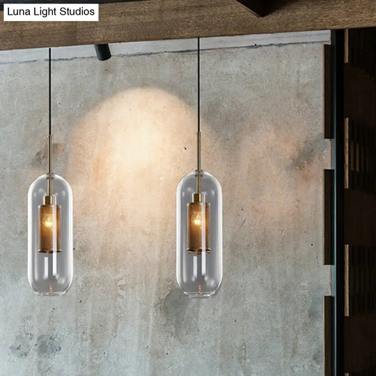1-Light Clear Glass Shade Pendant - Simple And Stylish Hanging Light Fixture For Restaurants