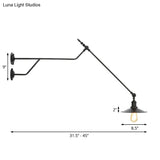 1-Light Industrial Wall Mounted Sconce With Metal Cone Shade In Black Red And White For Living Room