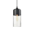 1 Light Pendant Lighting Retro Industrial Style Glass Ceiling Lights For Restaurant Clear / Cylinder