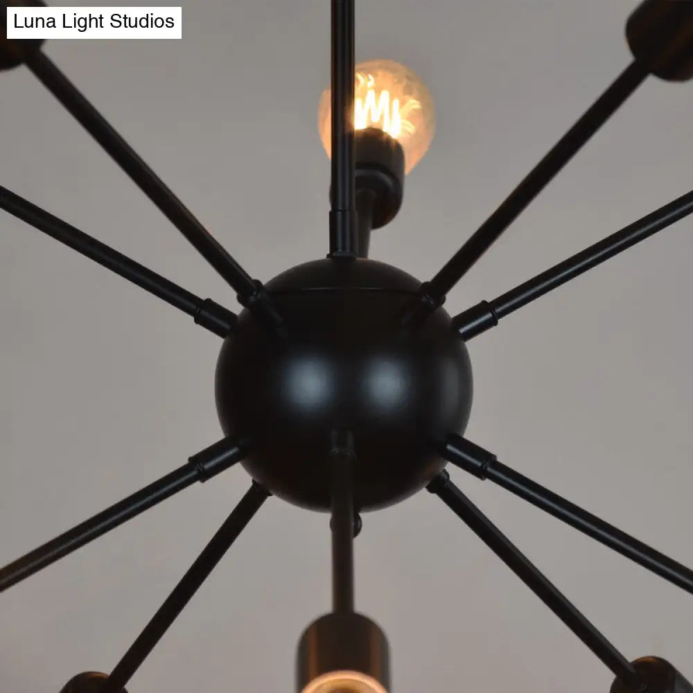 Industrial Vintage Chandelier - 10-Light Pendant Light Fixtures For Living Room Restaurant And Bar