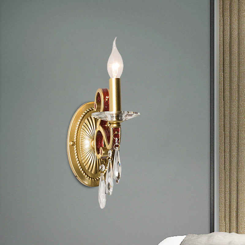 Traditional Gold Conical Sconce Light Fixture With Optional Fabric Shade