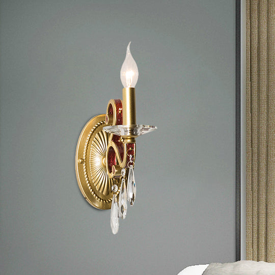 Traditional Gold Conical Sconce Light Fixture With Optional Fabric Shade