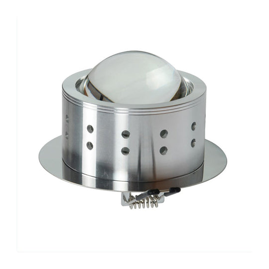 Simple Chrome Finish Led Flushmount Ceiling Light With Crystal Ball Shade - Round Metallic Flush 7