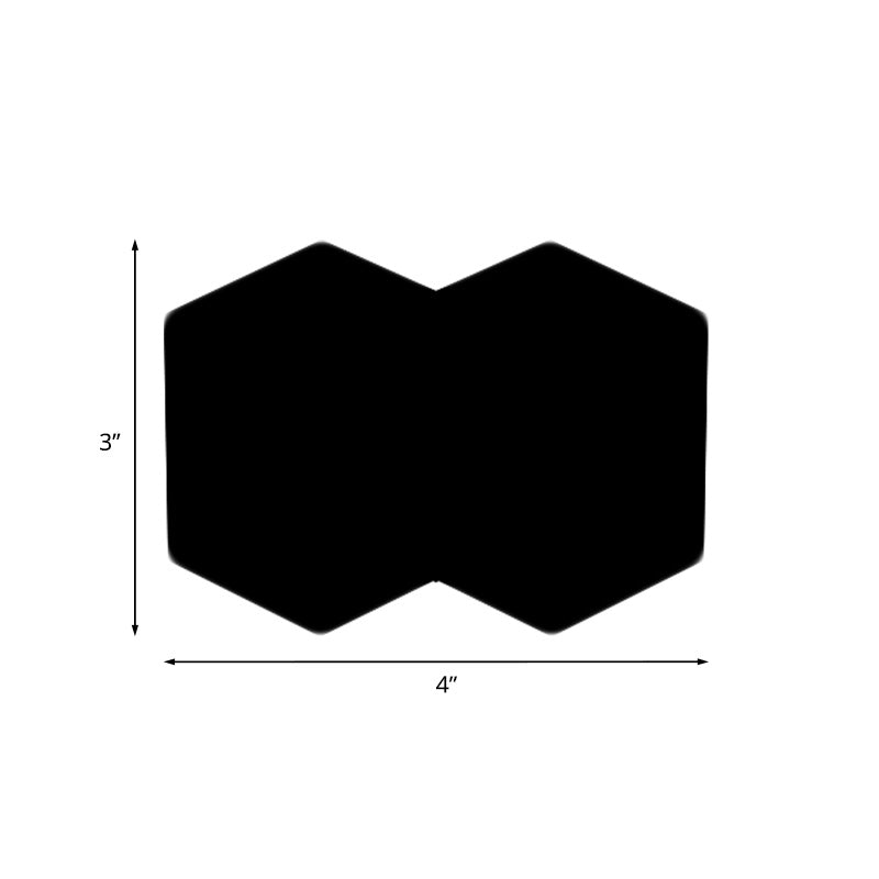 Led Hexagon Wall Mount Light With Rgb Colored Aluminum Shade - Modern 2/3/4-Light Flush