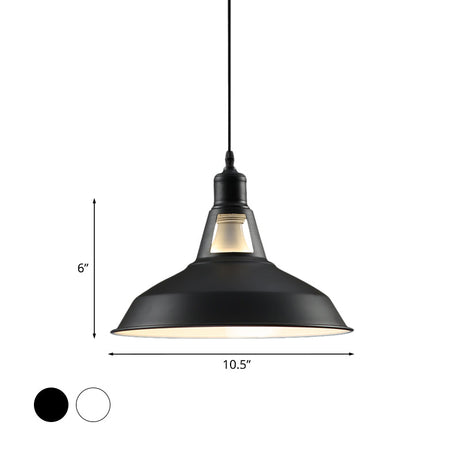 Metallic Pendant Light - Farmhouse Barn Shade Hanging Lamp (10.5/12/15 Inch) Wide 1 Fixture In