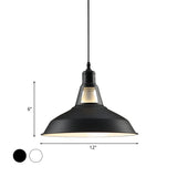 Metallic Pendant Light - Farmhouse Barn Shade Hanging Lamp (10.5/12/15 Inch) Wide 1 Fixture In