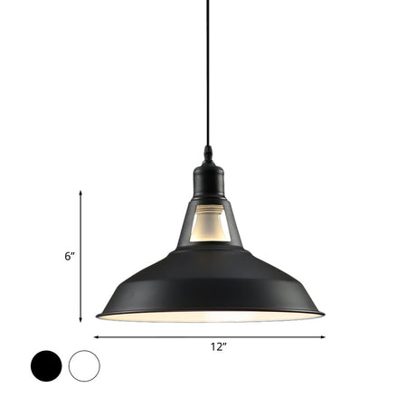 Metallic Pendant Light - Farmhouse Barn Shade Hanging Lamp (10.5/12/15 Inch) Wide 1 Fixture In