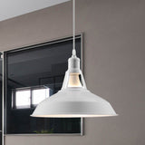 Metallic Pendant Light - Farmhouse Barn Shade Hanging Lamp (10.5/12/15 Inch) Wide 1 Fixture In