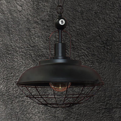Industrial-Style Black Wire Cage Pendant Lamp - Perfect For Restaurants