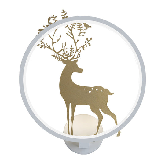 Nordic Led Gold Deer Wall Lamp With Glowing Hook - Stylish Aluminum Mural Light Fixture