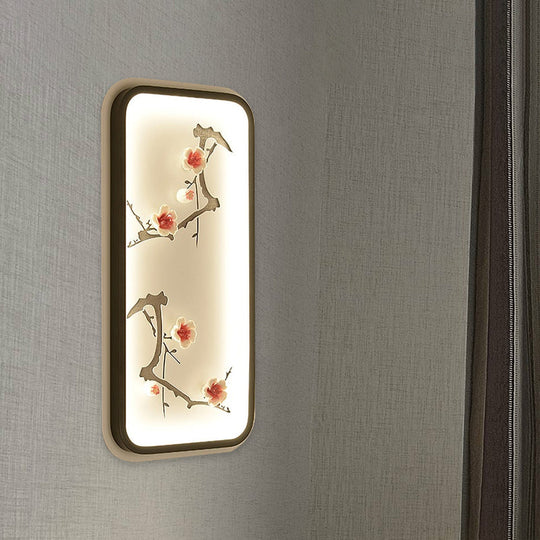 Lotus Blossom Mural Lamp - Chinese Ceramic Black-Green Or Red Led Wall Light For Family Room Black /