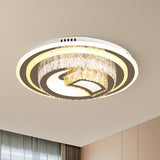 Beveled Glass Crystal Led Bedroom Ceiling Light Nickel