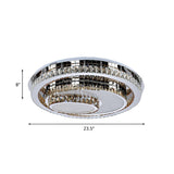 Modern Stainless Steel Recessed Lighting With Crystal Prisms - Led Flush Mount Ceiling Fixture For