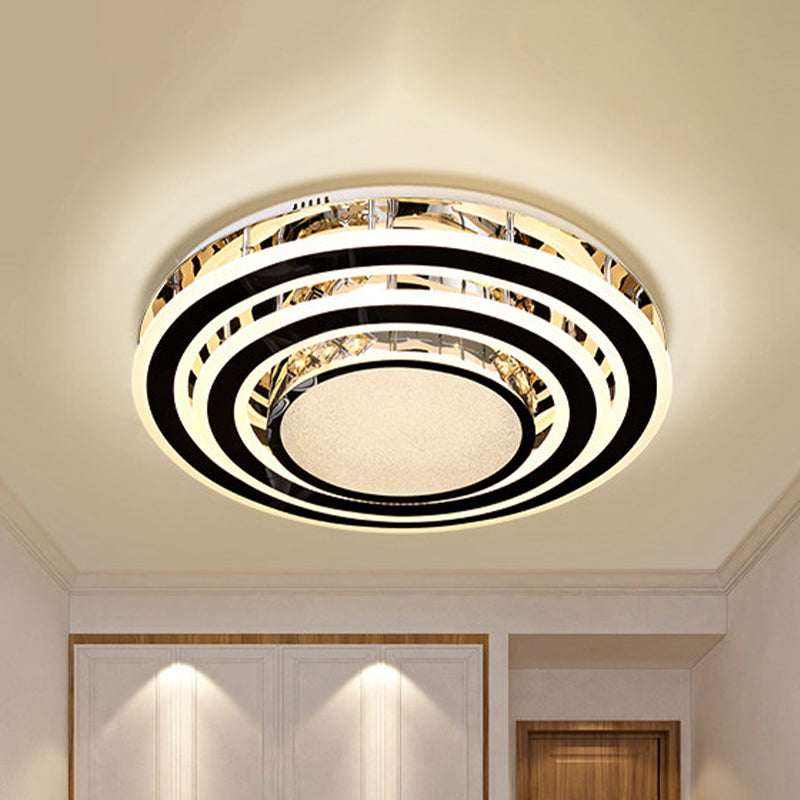 Clear Glass Stainless Steel Flushmount Led Ceiling Light Stainless-Steel