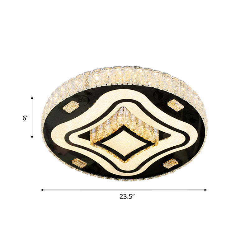 Modern Harlequin Crystal Prisms Led Ceiling Lamp In Stainless Steel