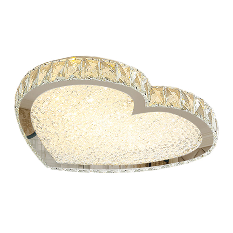 Contemporary Led Flush - Mount Crystal Ceiling Lamp – Stainless Steel