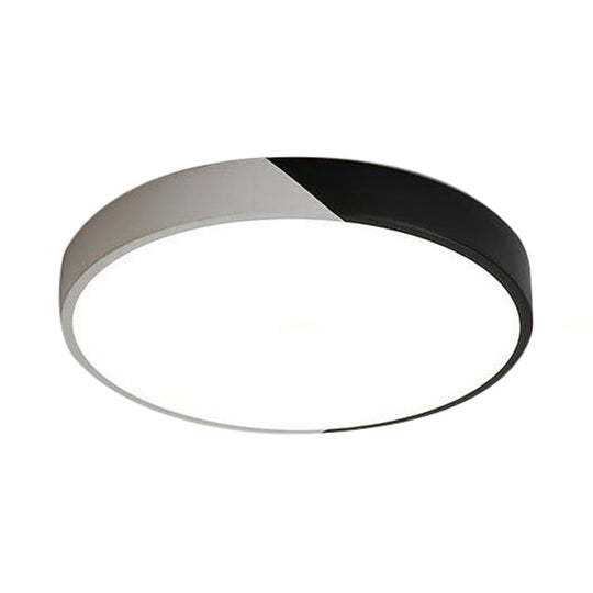 Round Flush Mount Led Ceiling Lamp In Macaron Acrylic And Metal - Available 3 Sizes Color Options