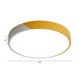 Round Flush Mount Led Ceiling Lamp In Macaron Acrylic And Metal - Available 3 Sizes Color Options