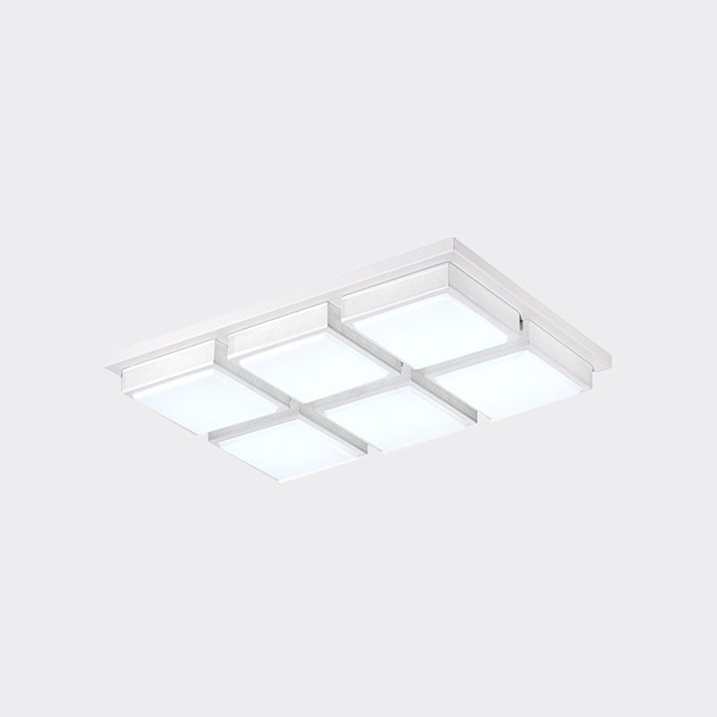Modern Flush Mount Light With Acrylic Panels - Black/White 6/9 Lights Warm/White Living Room