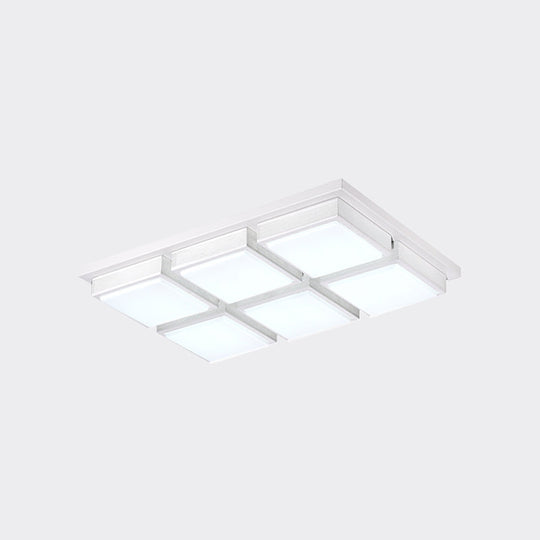 Modern Flush Mount Light With Acrylic Panels - Black/White 6/9 Lights Warm/White Living Room