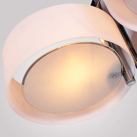 Semi Flush Ceiling Light Fixture - Stunning Drum Acrylic Shade 1/2/3 Lights Modern Silver Design