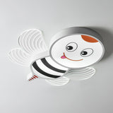 Bee Shape Led Flushmount Lighting - Fun Cartoon Design For Bedroom With White/Pink/Yellow Acrylic