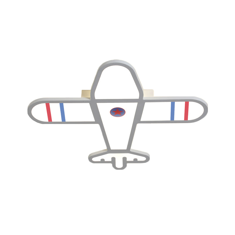 Cartoon Acrylic Led Plane Flushmount Light In White/Blue For Bedroom