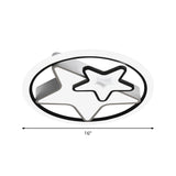 Nordic Acrylic Led Dual Star Flush Lighting For Bedroom Ceiling - White/Black