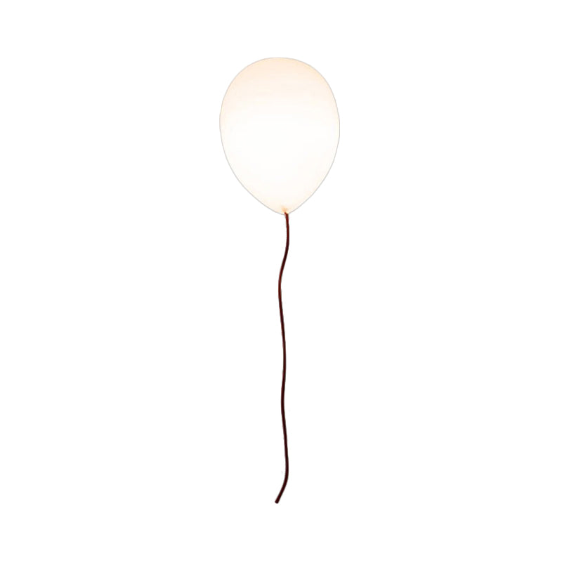 Contemporary White Balloon Shade Flush Mount Light With Opal Glass Ceiling Fixture - 8/10 W 1 Head
