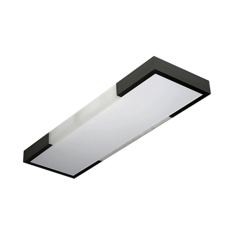 Sleek Simplicity Rectangular Flush Mount Lamp - 8/15 Wide Metal 24.5/35.5 Long Led Cloakroom Light