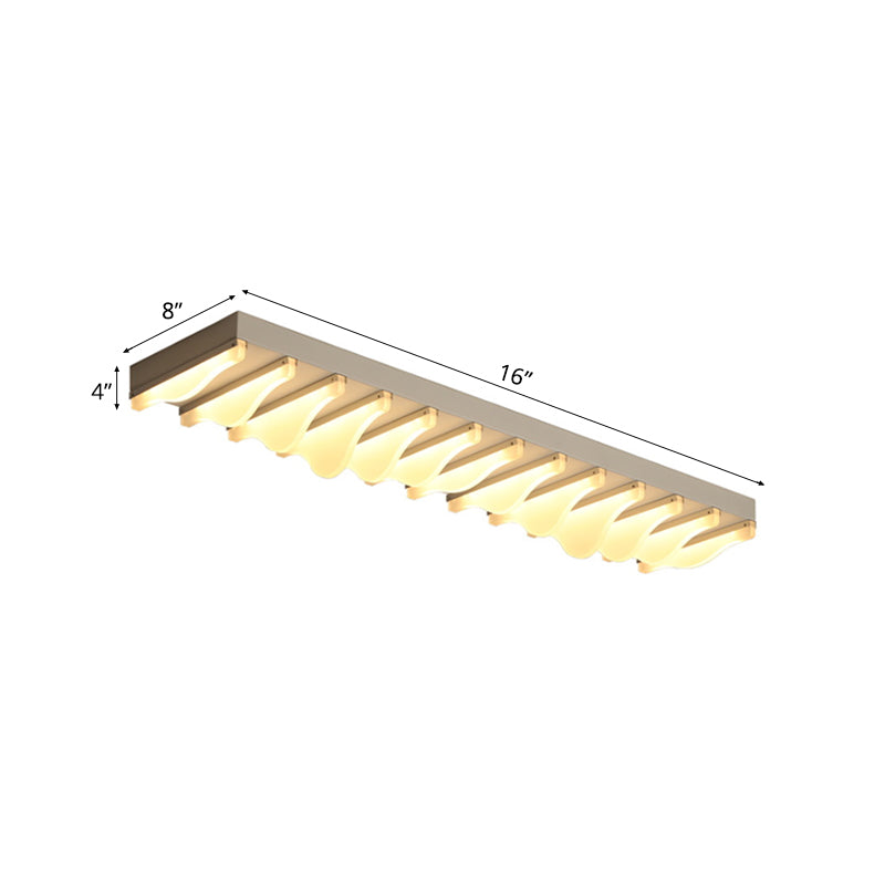 Modern Led Rectangular Ceiling Flush Light Fixture - 16’/23.5’/31.5’ Wide White Flushmount