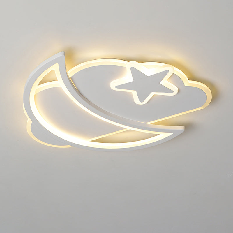 Ultrathin Nordic Led Ceiling Light For Bedroom - Moonlit Night Sky Design