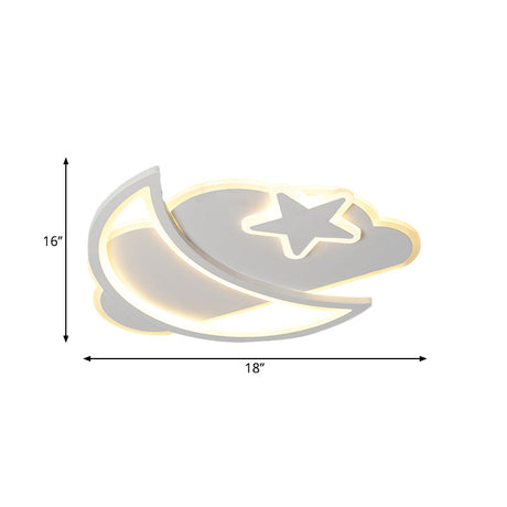 Ultrathin Nordic Led Ceiling Light For Bedroom - Moonlit Night Sky Design