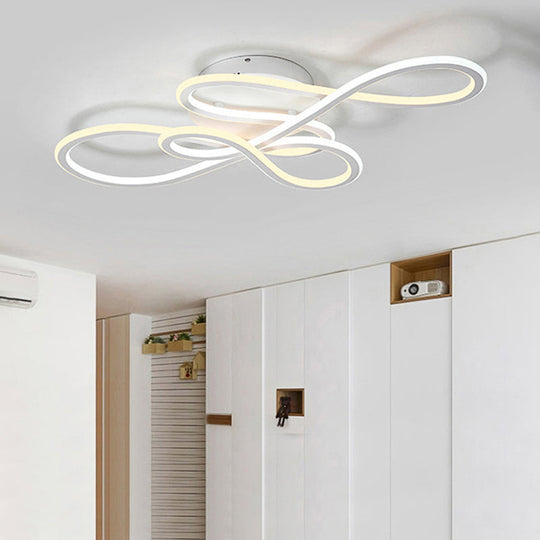 31.5’/39’ Modern Acrylic Led Semi - Flush Ceiling Light - Twisted Design Warm/White For Living