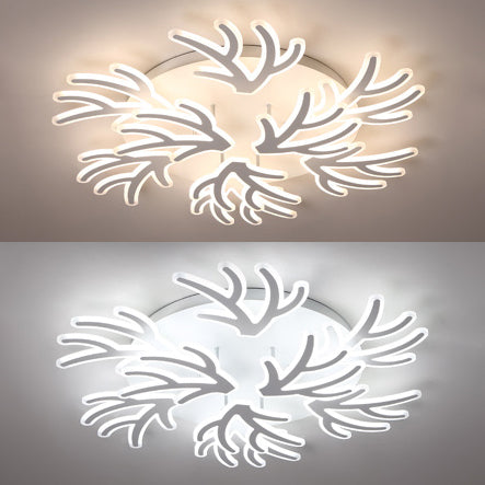 Contemporary Coral Flush Ceiling Light: Acrylic Flushmount With Led Lights In Warm/White/Natural 9