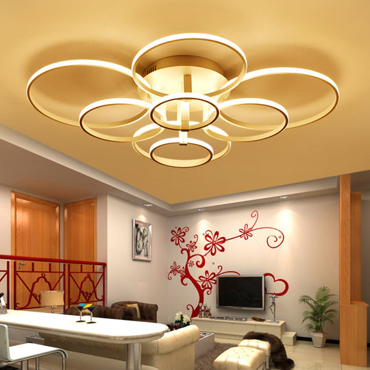 Acrylic Led Semi Flush Mount Ceiling Light In Warm/White With Simple Design - Available 4/6/8