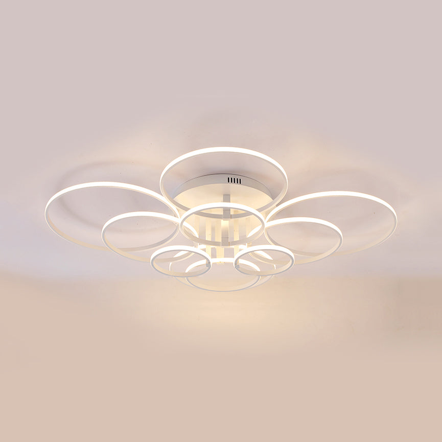 Acrylic Led Semi Flush Mount Ceiling Light In Warm/White With Simple Design - Available 4/6/8