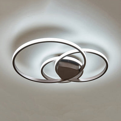 Double Ring Led Bedroom Ceiling Light In Warm/White/Natural: 3 Sizes Available Brown / 21.5 Natural