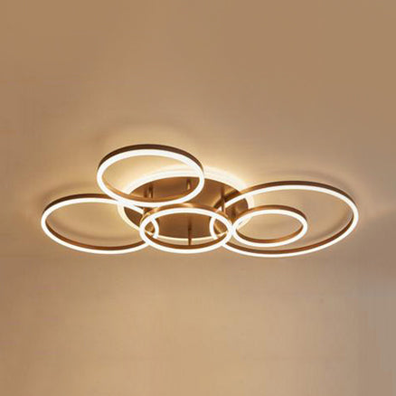 2/3/5 - Light Flush Ceiling Light With Brown Acrylic Shade - Warm/White For Living Room 6 / Warm