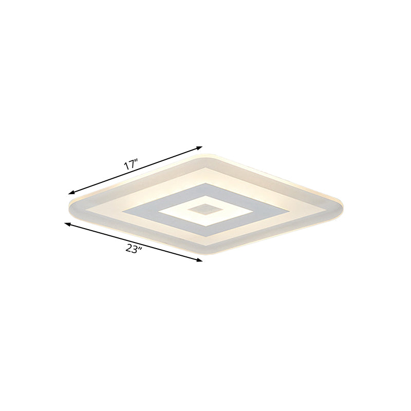 Sleek 23’/31’/47’ Thin Acrylic Flush Mount Led Ceiling Lamp In Warm/White Light - White