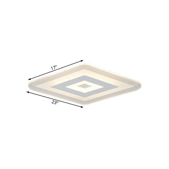 Sleek 23’/31’/47’ Thin Acrylic Flush Mount Led Ceiling Lamp In Warm/White Light - White