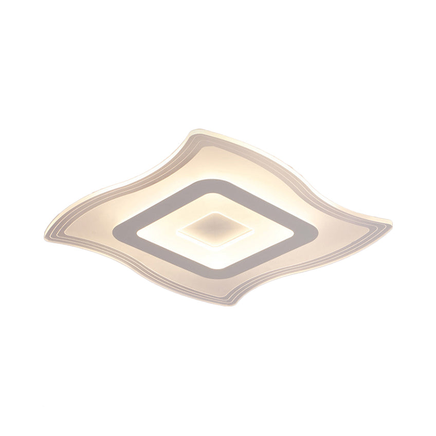 Acrylic Carpet Flush Ceiling Light - Modern Led Mount Lamp | 16.5’/20.5’/23.5’ Wide Warm/White