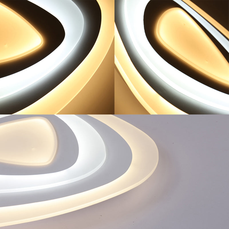 Ultrathin Acrylic Shade Led Ceiling Light - Wide Flush Mount Lamp For Bedroom