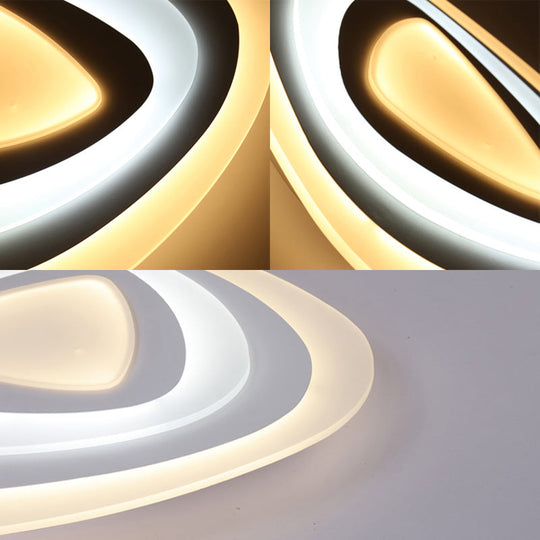 Ultrathin Acrylic Shade Led Ceiling Light - Wide Flush Mount Lamp For Bedroom