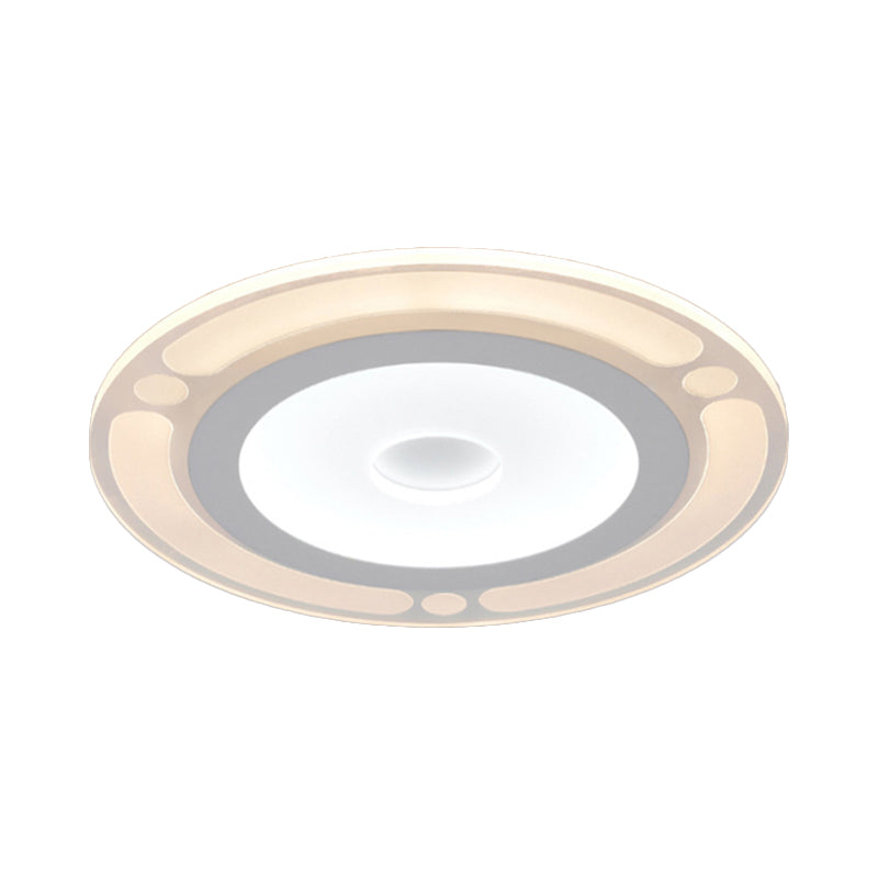 Contemporary Led Flushmount Bedroom Ceiling Light - Wide Ring Acrylic Warm/White (8’/16.5’/20.5’)