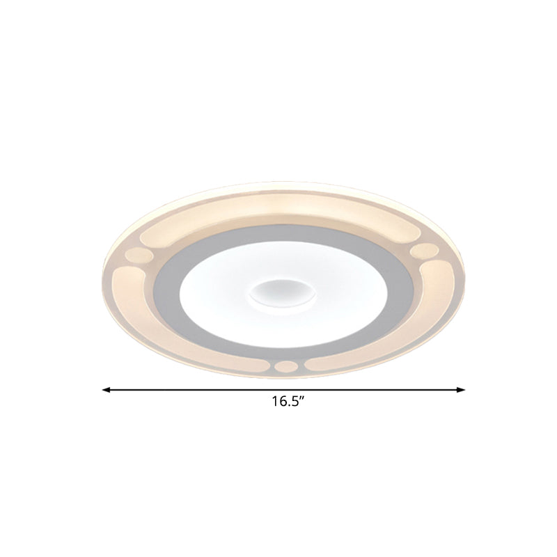 Contemporary Led Flushmount Bedroom Ceiling Light - Wide Ring Acrylic Warm/White (8’/16.5’/20.5’)